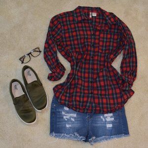 Plaid Button Down Shirt Size L